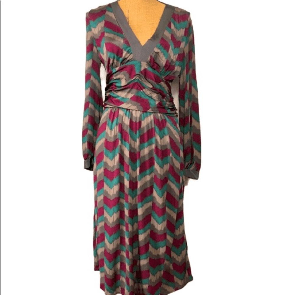 BCBG Maxazria Midi Multicolor Career Dress M